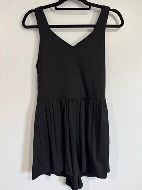 LOFT Black Sleeveless V-Neck Romper